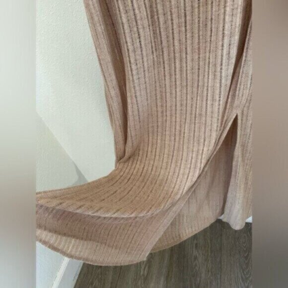Anthropologie Linen Blend Strap Maxi Dress Boho Neutral Gypsy Feminine Western - Picture 4 of 8